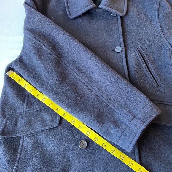 J. Crew Wool Cashmere Blend Cropped Pea Coat Navy sz L - Picture 6 of 13